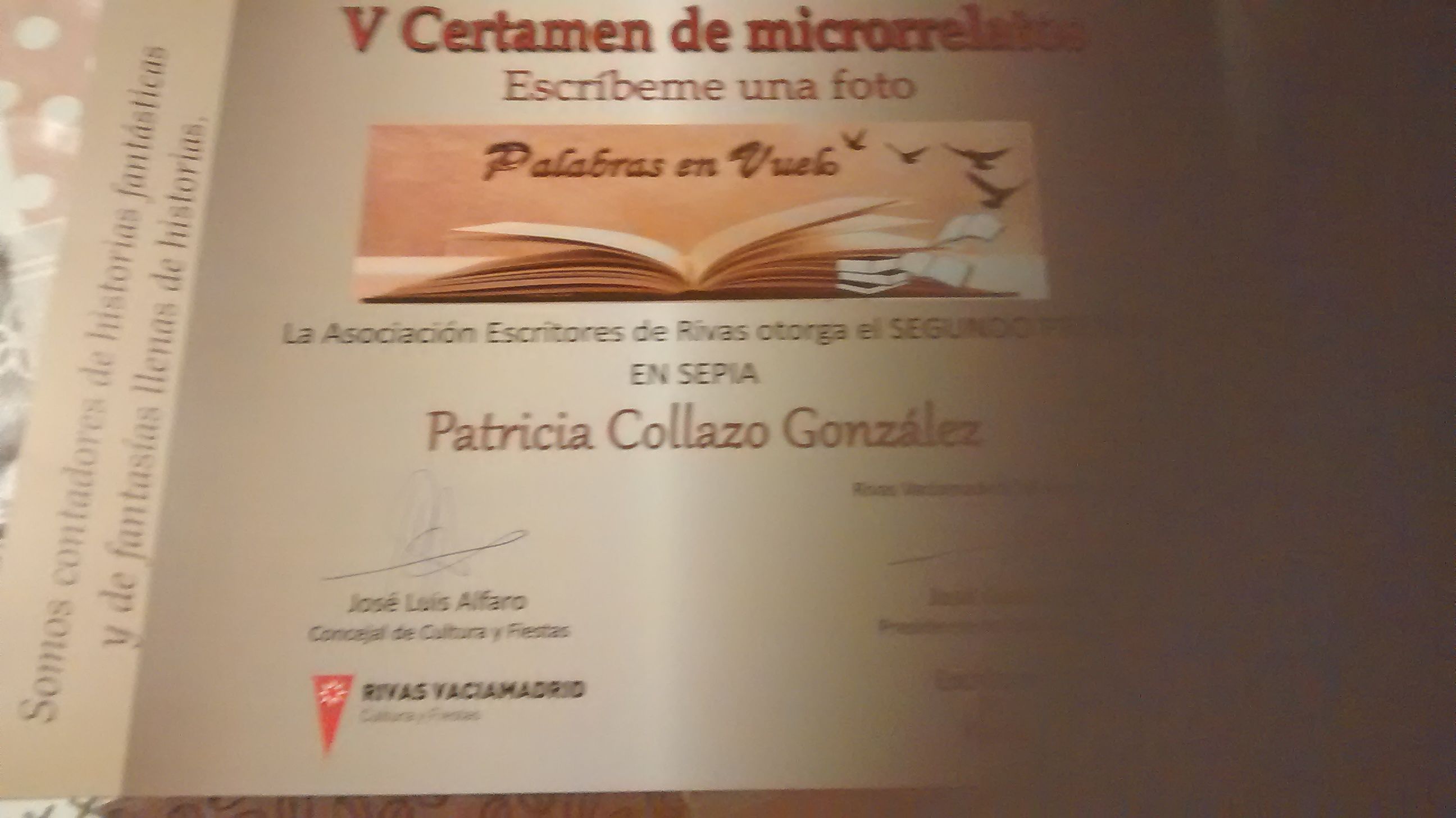 Segundo premio en el V Certamen «Escríbeme una foto»