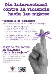 CARTEL ACTOS DIA INTERNACIONAL CONTRA LA VIOLENCIA HACIA LAS MUJERES